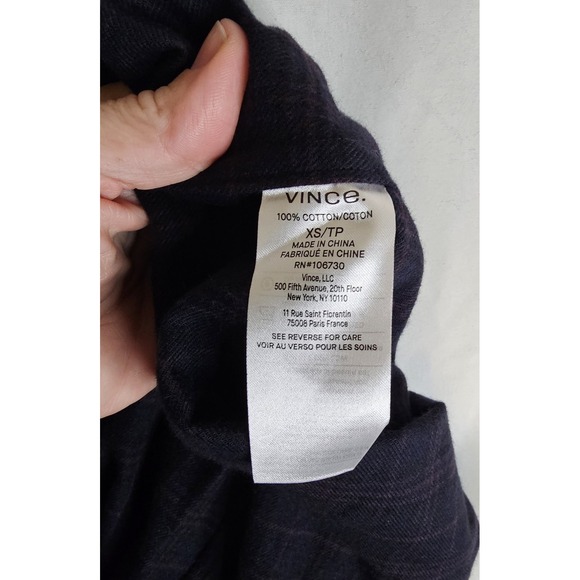 NWT Vince Mens Pullover Hooded 4button Light Weight Flannel XS - Picture 9 of 10